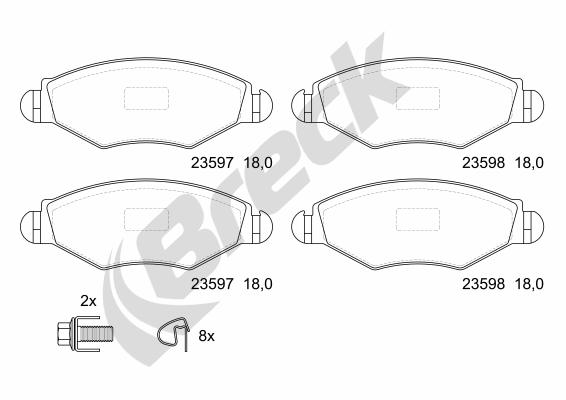 Set placute frana,frana disc 23597 00 702 10 BRECK